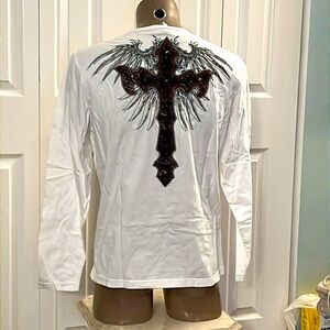 NWT Royal Testament White L/S Shirt Embroidered Back (XL) DV459